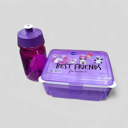 Caja de plástico combinada con botella reutilizable de agua