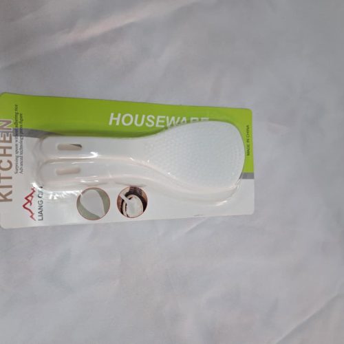 Juego de dos cucharas de plástico para ollas.