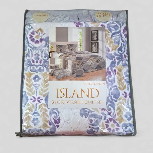 Juego de edredón reversible de 3 piezas para cama de tamaño matrimonial/queen.