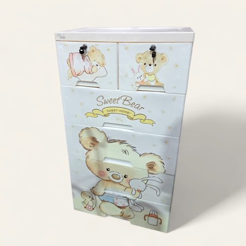 Cómoda organizadora de almacenamiento grande de 6 cajones, armario de plástico para bebé, ideal para dormitorio, hogar, habitación infantil (26 pulgadas de ancho)