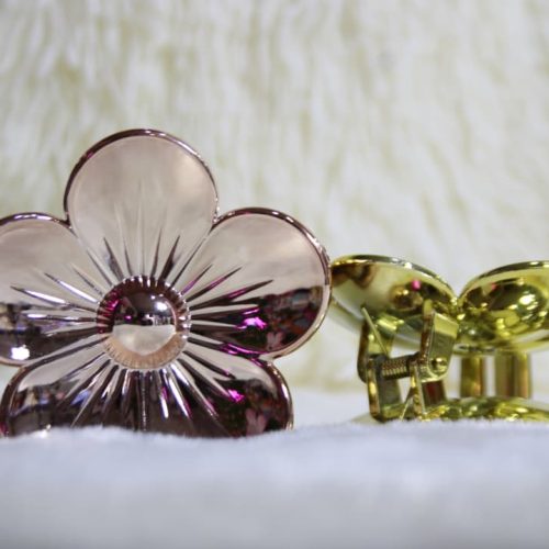 Pinzas para cabello con diseño de flor