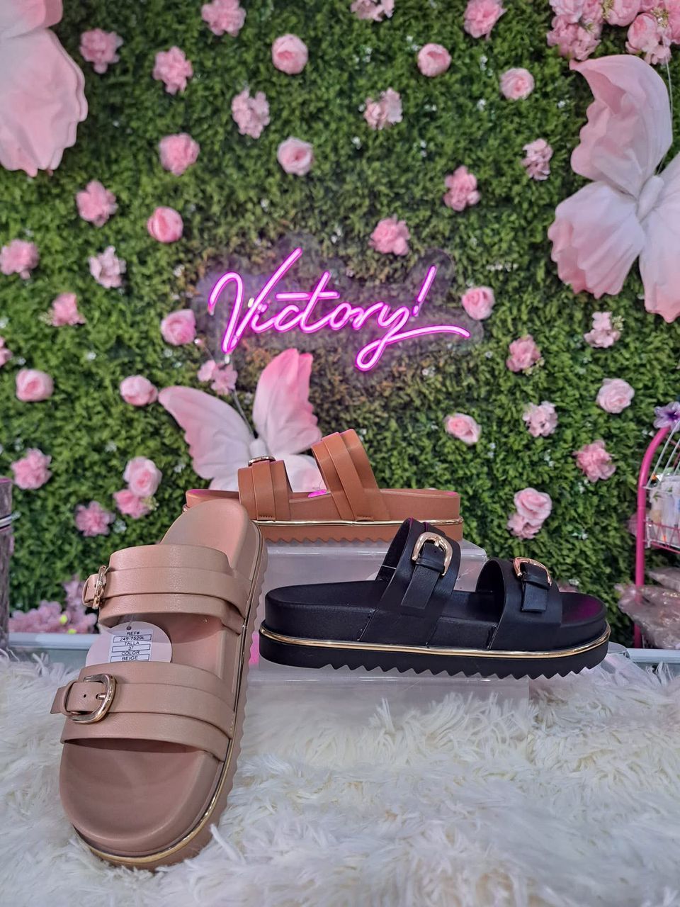 Sandalias casuales de doble hebilla para mujer